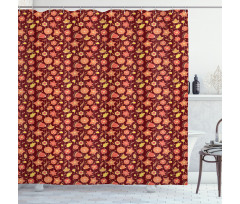 Fiery Flowers Concept Shower Curtain