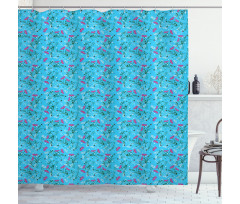 Wavy Stems and Branches Shower Curtain
