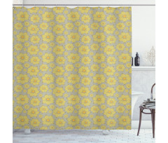 Doodle Yellow Petals Shower Curtain