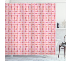 Pink Diamond Shape Shower Curtain