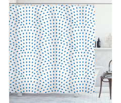 Blue Rain Water Drop Shower Curtain