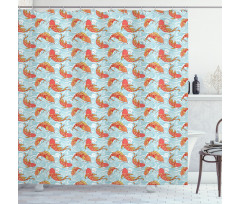 Japanese Carps in the Sea Shower Curtain