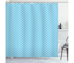 Retro Blue Ombre Shower Curtain