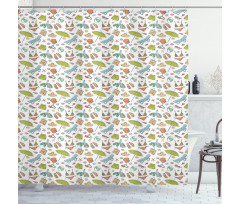 Retro Summer Beach Shower Curtain