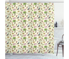 Ice Cream and Toucan Shower Curtain