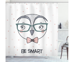 Cartoon Smart Owl Boy Shower Curtain