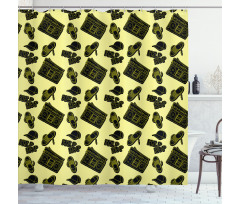 Subculture Theme Print Shower Curtain