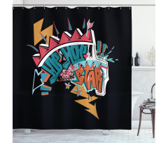 Underground Grafitti Shower Curtain