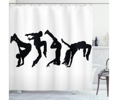 Woman Hand Glide Move Shower Curtain