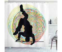 Teenage Dance Head Spin Shower Curtain