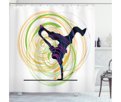 Single Hand Stand Move Shower Curtain