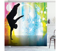 Breakdancing Theme Shower Curtain