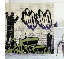 Grafitti Art on Walls Shower Curtain