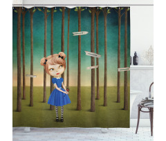 Lost Girl in the Forest Shower Curtain