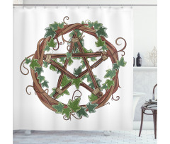 Vine Wreath with Ivy Shower Curtain