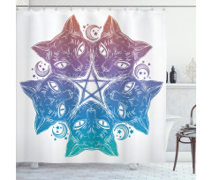 Cats Mandala Design Shower Curtain