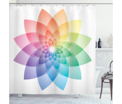 Rainbow Tones Petal Shower Curtain