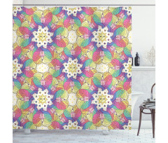 Rainbow Hearts Sun Shower Curtain