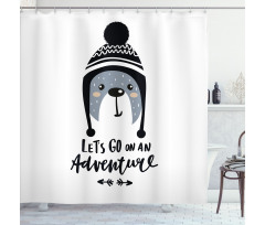 Baby Bear and Hat Shower Curtain