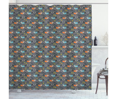 Foxes and Dandelion Shower Curtain