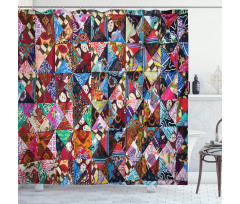 Cultural Floral Bali Tile Shower Curtain