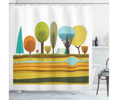 Park Elements of the City Shower Curtain