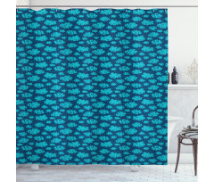 Clouds and Snowflakes Shower Curtain