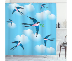 Hirundo Atrocaerulea Shower Curtain