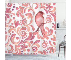 Salmon Colored Pattern Shower Curtain
