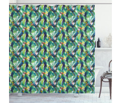 Scarlet Macaw Parrots Shower Curtain