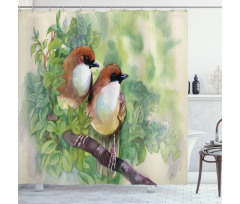 Pair of House Sparrow Shower Curtain