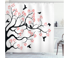 Mockingbird on Plane Tree Shower Curtain