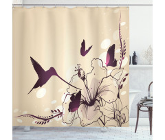 Flappy Tiny Hummingbirds Shower Curtain