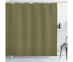 Geometric Tile 70s Style Shower Curtain