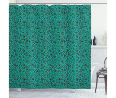 Abstract Tile Shower Curtain