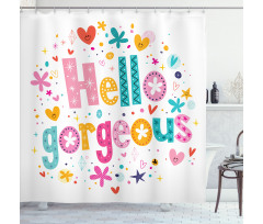 Girl Theme Words Shower Curtain