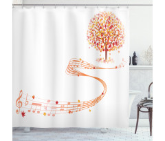 Music Sheet and Notes Shower Curtain