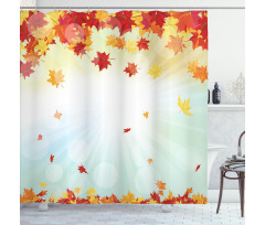 Fallen Maple Leaves Shower Curtain