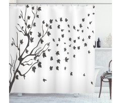 Maple Silhouette Shower Curtain