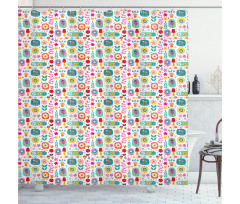 Happy Colorful Nature Shower Curtain