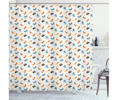 Hungry Funny Flying Dogs Shower Curtain