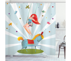 Circus Show with Pony Shower Curtain