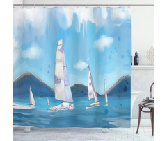 Sailing Landscape Shower Curtain