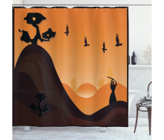 Landscape in Sundown Shower Curtain
