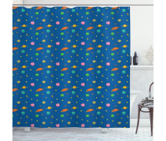 Planets and Stars Shower Curtain