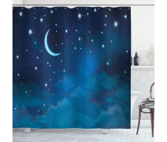 Watercolor Night Sky Shower Curtain