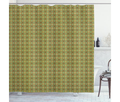 Rhombus Leaves Shower Curtain