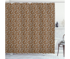 Cocoa Beans Leaves Shower Curtain