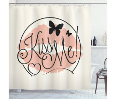 Hand Lettering Love Words Shower Curtain