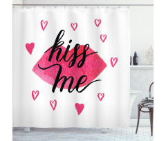 Grunge Hearts Lipstick Shower Curtain
